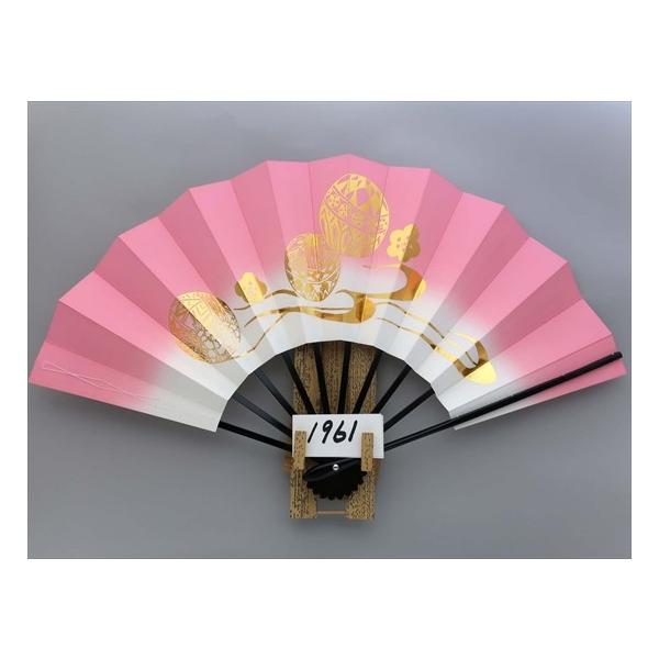 舞扇子 Ａ１９６１ 金箔鞠桜 ピンク天ぼかし   【箱なし】 サイズ変更・骨色変更可能