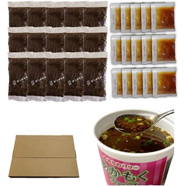 【原材料名】●アカモク（山口県産）●スープ【醤油、食塩、蛋白加水分解物、砂糖、ぶどう糖果糖液糖、味醂、かつおエキス、昆布エキス、いわしエキス、小麦発酵調味料、かつお節粉末】（一部に小麦・大豆を含む）【内容量】●あかもく（鹿児島県産）●スープ...