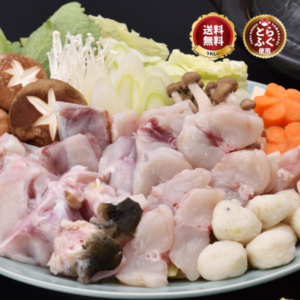 鍋セット品名：とらふぐ鍋（てっちり）セット3-4人前内容量：鍋用上身 約200g、鍋用アラ 約400g、ツミレ 8個、ポン酢、薬味配送方法：クロネコクール便送料：無料注意：この商品は鮮度維持の為、北海道・沖縄へは発送できません。長野県・北陸...