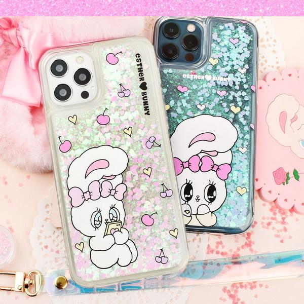 韓国雑貨 =ESTHER LOVES YOU= ラメが流れる キラキラジェリースマホ 