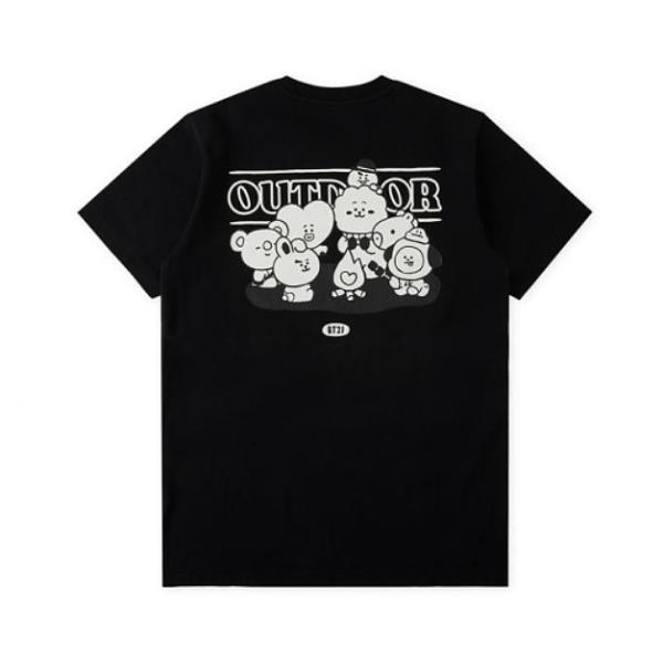 ［公式］韓国限定 BTS popup Tシャツ　フリーサイズ　ブラック BT21公式グッズ＝ バンタン BTS 2021年春夏モデル 半袖Tシャツ