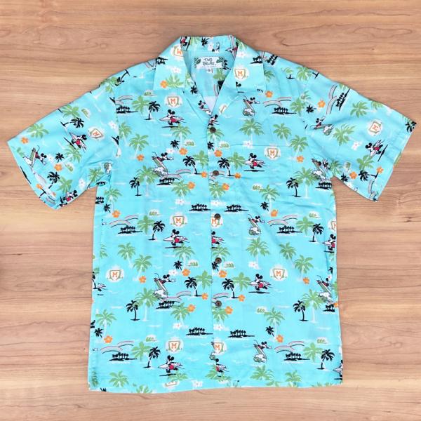 【新品】TWO PALMS ディズニーアロハシャツ Lサイズ ミッキー ハワイ製 TWO PALMS(ツー パームス)×DISNEY(ディズニー) 【MADE IN HAWAII