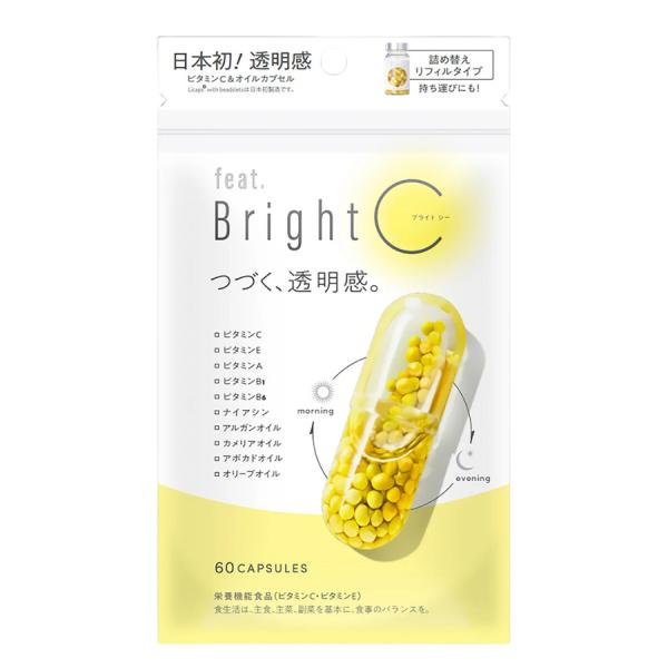 時間をかけてじっくり溶ける多重構造のビタミンCビーズをカプセルにぎゅっと詰め込みました。キレイ習慣をサポートする、栄養機能食品です。内容量：60粒 詰め替えリフィルタイプ