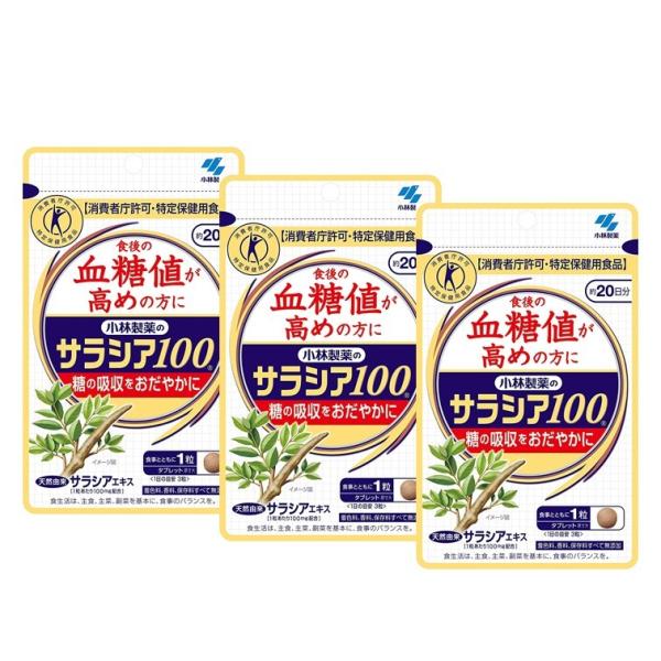 小林製薬サラシア100 20日分60粒 2袋 通販 小林製薬のサラシア100 60粒×2袋