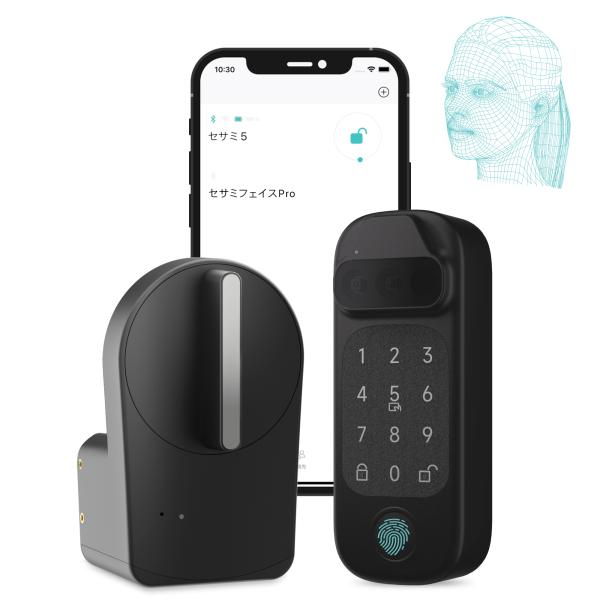 Sesami face と 5 pro スマートロック 顔認証 公式ストア】セサミ5＋セサミフェイスプロ SESAME5 スマートロック