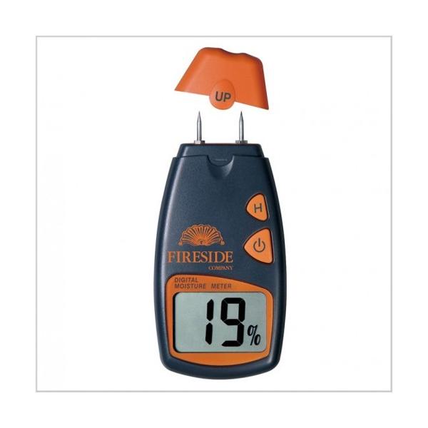 薪ストーブ　便利アイテム 計測針の感度は抜群！片手で持てて、手元でデジタル表示されるので使い勝手がよい、便利なグッズです。 焚く直前の薪を割って。中心部に計測針を当て計測し、中心部の含水率が約20％以下の薪をご使用ください。9V角形電池は、...