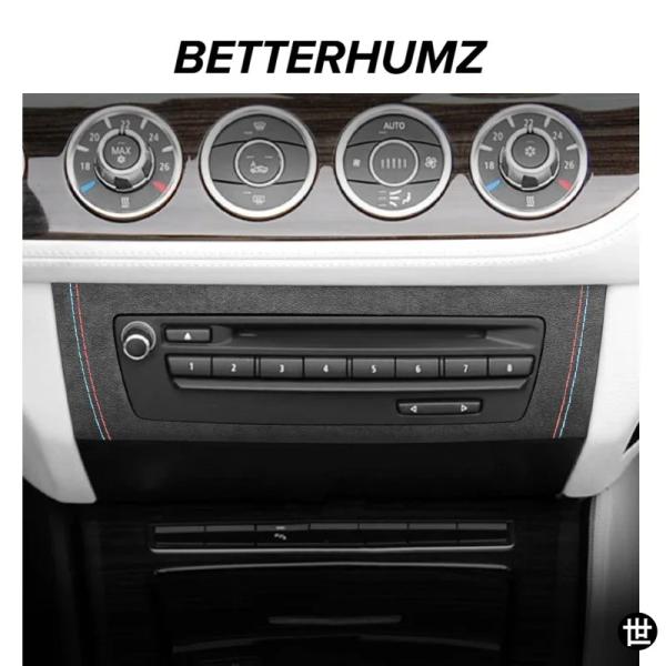 BMW Z4 E89 2009-2016用 アルカンターラ製 インナーセンターコンソール CDパネルトリムカバー パフォーマンスステッカー 車内アクセサリー