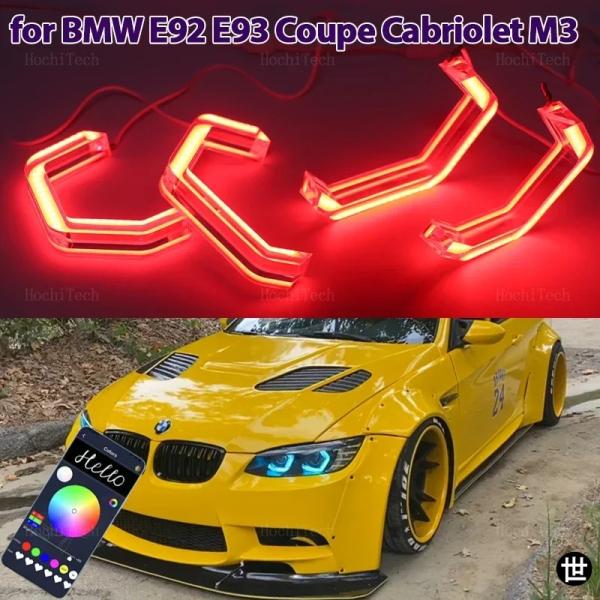 M4スタイル RGBリング エンジェルアイズ スマホアプリコントロール リモートLEDヘッドライトリング BMW E92 E93 クーペ コンバーチブル カブ