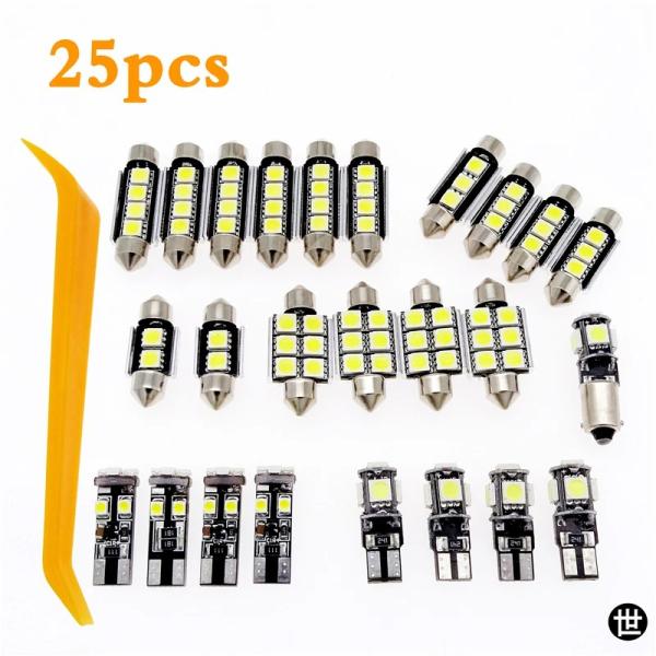 25個入り LED 車内ライト ホワイト LED 電球キット 超高輝度 室内灯 BMW X5 E70 M 2007-2013用