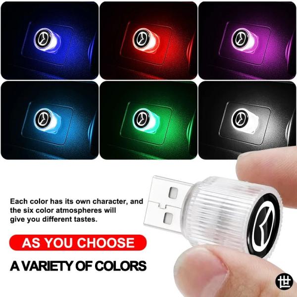1個 USB LED 車用ライト 車内ムードライト カーアクセサリー マツダ 2 3 5 6 CX-3 CX-5 CX-8 MX-30 MX-5 BT-50 R