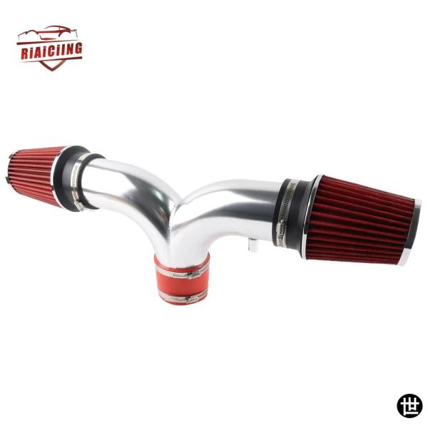 2001-2004 シボレー コルベット C5 5.7L V8 エンジン用 アルミ製フロントツインエアインテークキットレッドコーティングエアインテークシステム