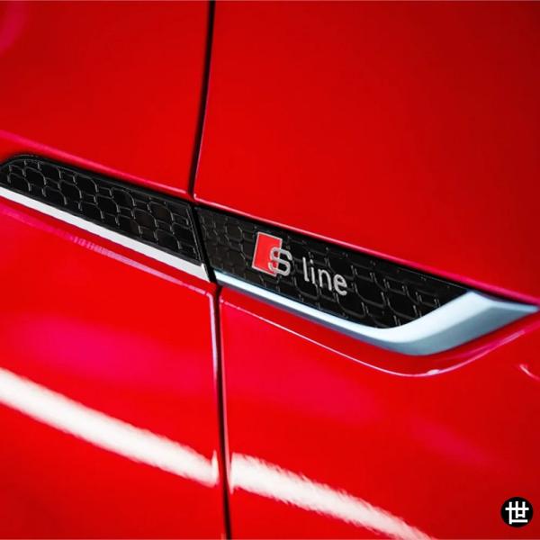 アウディ ABT S5 RS5 SLINE バッジ用カーエンブレムステッカー フェンダーサイドウィング装飾 オートアクセサリー 2個セット オートモディフィケー