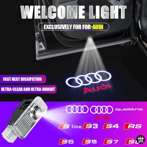 LED 車内ドア ウェルカムプロジェクター ゴーストシャドウライト AUDI SLINE QUTTRO S6 S7 S8 S RS A4 B8 B6 B9 B7