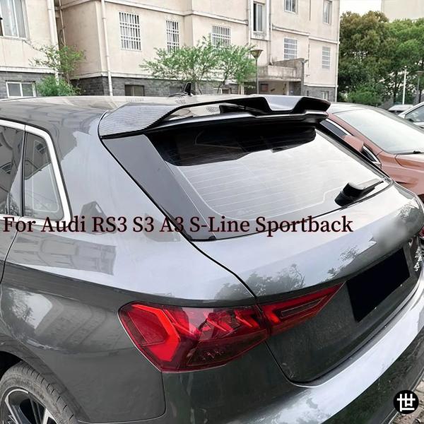 アウディ RS3 S3 A3 S-LINE スポーツバック 8Y 5ドアハッチバック 2020-2024 用リアルーフスポイラー ABSレジンボディキットアクセ
