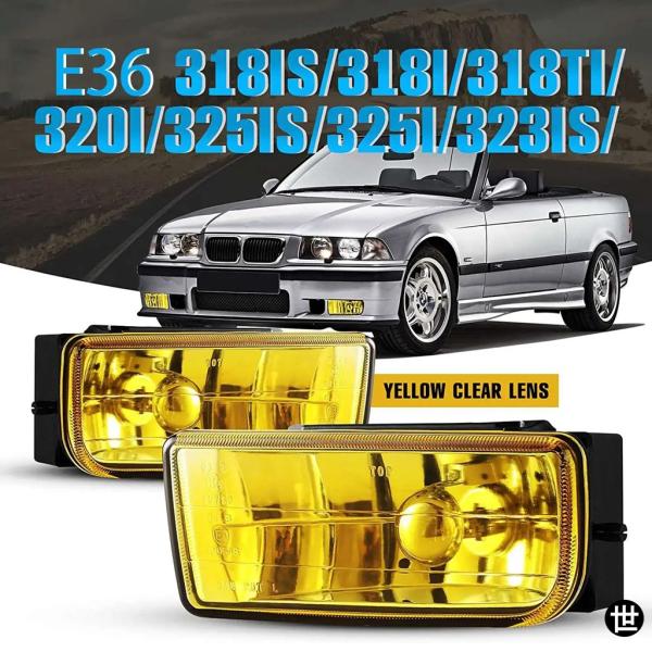 BMW M3 E36 3シリーズ 1992-1999用フォグランプ交換アセンブリ 1ペア イエローレンズ