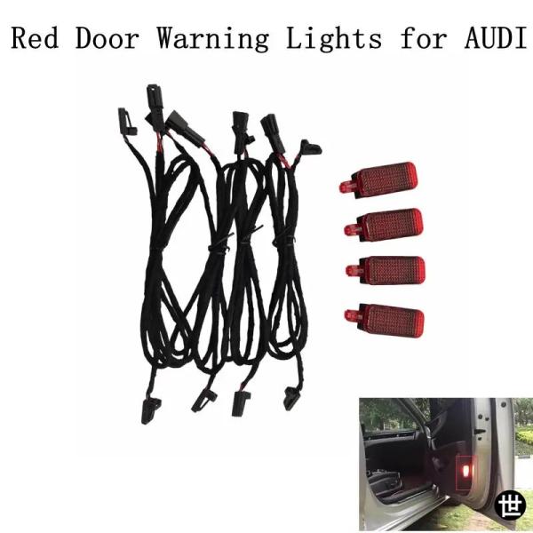アウディ A1 A3 8V 8P A4 B8 B9 A5 A6 C6 C7 C8 A7 A8 Q3 Q5 Q7 TT 用 車内LEDレッドドアライトストロボライ