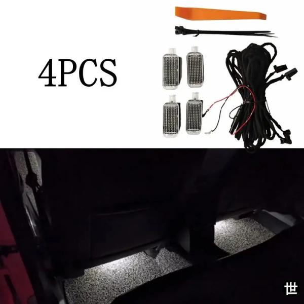 車内リア LED 足元ライトアウディ A1 A3 8V A4 B8 B9 S4 A5 S5 A6 C6 C7 S6 A7 A8 4H 4E S8 Q3 Q4 Q