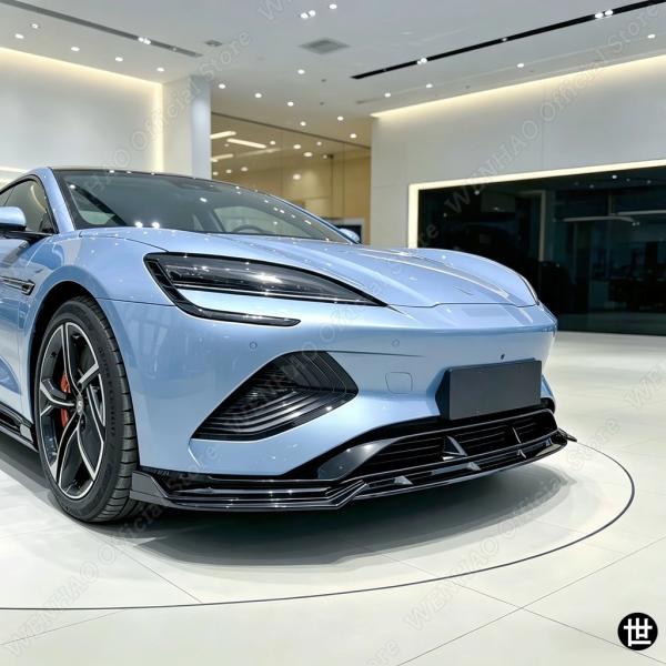 BYD SEAL EV 2022 2023 2024 用 3個セット 車用フロントバンパーリップスポイラースプリッターディフューザーカバーカナード グロスブラックボディキット チュ