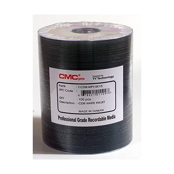 【3個セット】CMCpro T-CDR-WPY-SK10 CD-R レギュラー白プリンタブル 100枚ロールラップ x3個