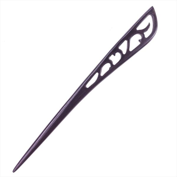かんざし 木製 簪 天然木 黒檀 85A 透唐草