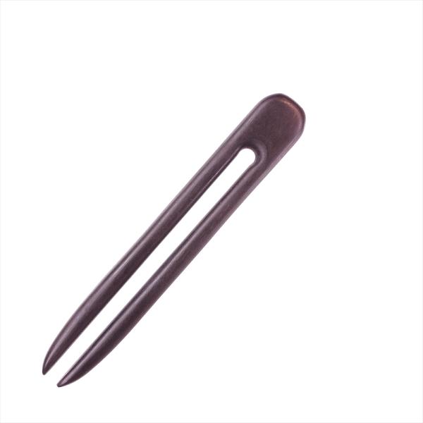 かんざし 木製 簪 天然木 黒檀 シンプル14 U字