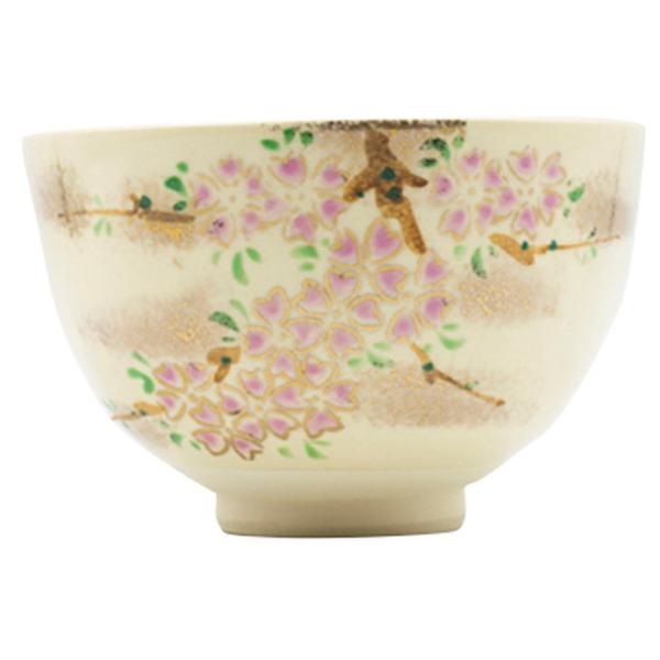 茶道具 抹茶茶碗 / 仁清若桜茶碗（隆山作） 化粧箱入 寸法:12.3×8cm
