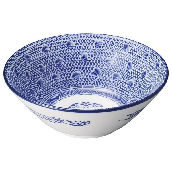 青と白の幾何学模様の丼　チェンマイ 6.8切立丼　30個セット 青と白の幾何学模様の丼 チェンマイ 6.8切立丼 30個セット
