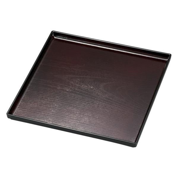 溜 角木目正角盆9寸 寸法:27.4×27.4×2cm | 食器 : せともの本舗 - 通販