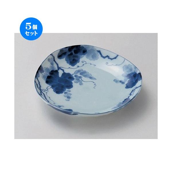 [10客セット] 青花 扇型皿 向付 半開扇 染付 和食器 料亭 旅館 割烹 10客セット] 青花 扇型皿 向付 半開扇 染付 和食器 料亭