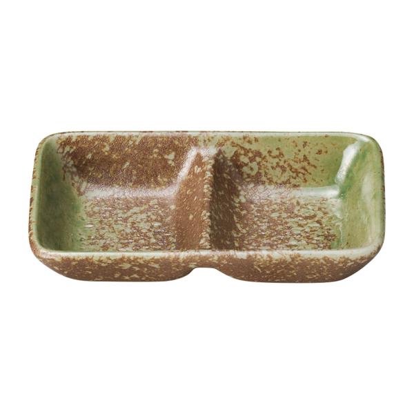 南蛮織部 二品盛 [12 x 6.7 2.2cm 120g ] | 仕切皿 食器 かわいい