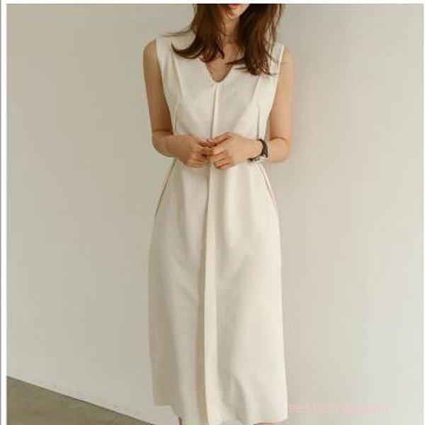 細く見えるワンピース シルエットが綺麗 ひざ下丈 ノースリーブ から エレガンス ブラック ホワイト きれいめ 上品 大人 Set Ciciostore 通販 Yahoo ショッピング