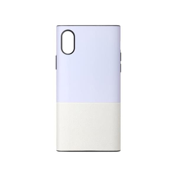 PGA iPhone XS/X用 2カラーケース サフィアーノ調/パープル PG-18XHB08PP