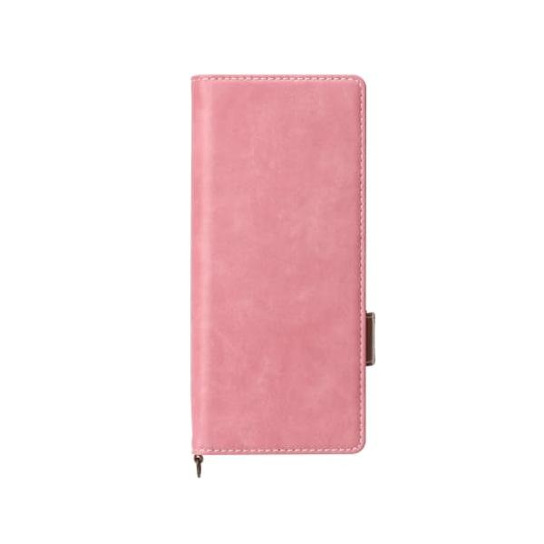 PGA Xperia 1用 フリップカバー PUレザーダメージ加工 ダスティピンク PG-XP1FP03PK
