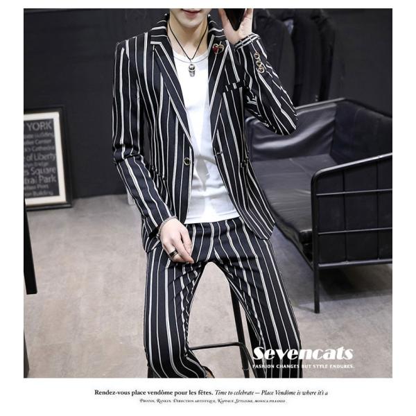 2ピーススーツ メンズ カジュアルスーツ テーラードジャケット ストライプ アウター お洒落 スリム スーツ セットアップ 春 秋 新作 送料無料 Buyee Buyee Japanese Proxy Service Buy From Japan Bot Online