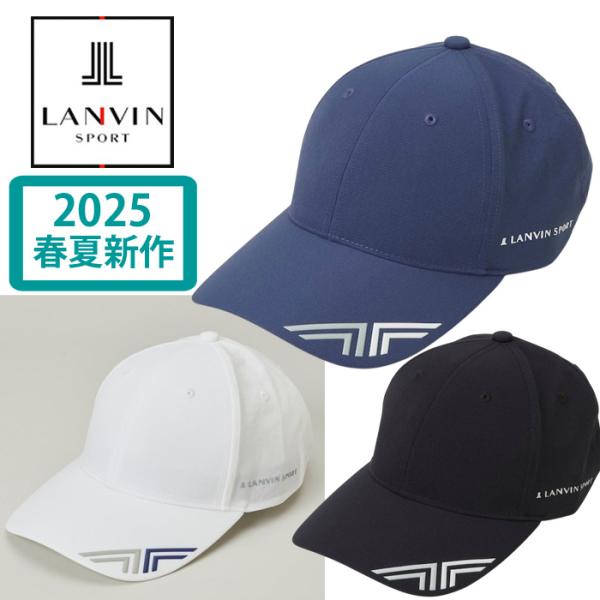 LANVIN SPORT ブラックキャップ 調整可能 LANVIN SPORT 立体JLロゴキャップ -デサントストア-DESCENTE STORE-