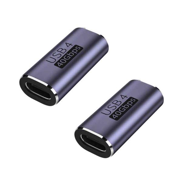 タイプC USB 4.0 変換 アダプタ 2個セット USB-C メス to 延長 中継