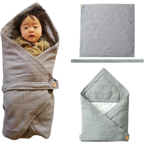 他サイト： Asway STERLInG おくるみ アフガン ベビーブランケット 厚手 シンプル MDM( グレー,  78ｃｍx78ｃｍx1.5ｃｍ)の商品画像