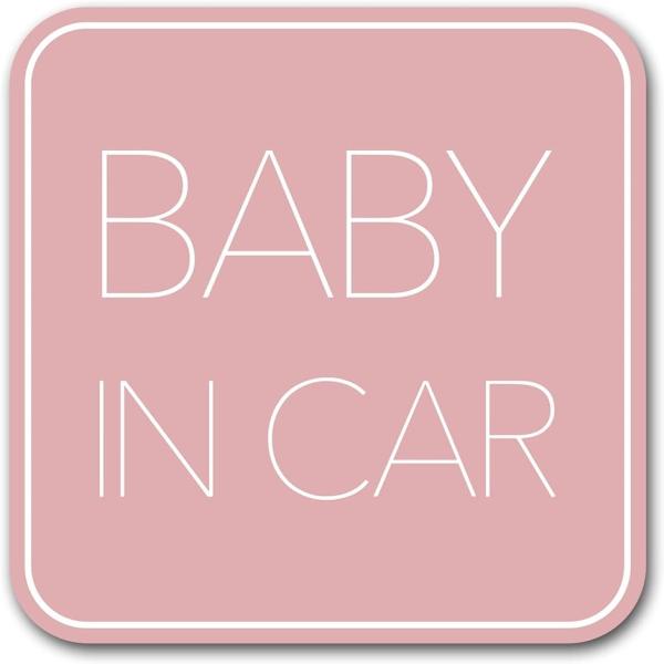 他サイト： ベビーインカー マグネット Baby in car 赤ちゃん乗ってます( ピンク)の商品画像