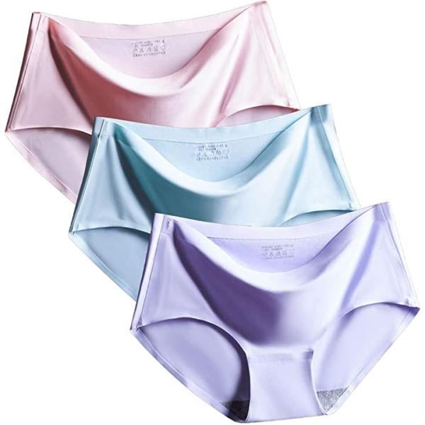 シームレス くいこみにくい ストレスフリー な ショーツ シンプル 無地 カラー 水色 パープル オリジナル 選べる ２ ｍサイズ ピンク 薄手
