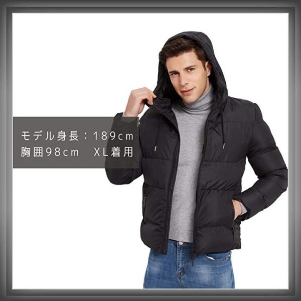ダウンジャケット メンズ 中綿 ダウンコート フード付き 秋冬服 厚手 無地 ファッション 防寒 お得なキャンペーンを実施中 S7 ブラック アウトドア 防風 L