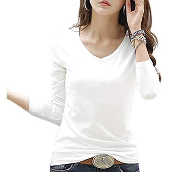 Vネック ｔシャツ 長袖 半袖 おしゃれ ベーシック トップス 白 灰 Xl 黄 レディース 黒 赤 S 2xl 大幅値下げランキング