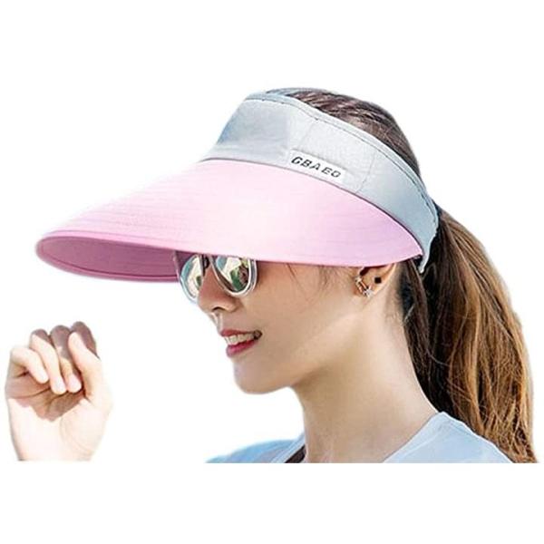 サンバイザー レディース Uv カット 自転車 春 日本限定 夏 カワイイ オシャレ 避暑 調節 リゾート ピンク 涼しい 防止 グレー フリー