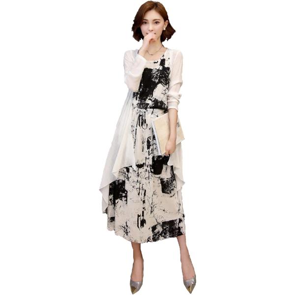 かりゆしウェア 秋わんぴーすレディース 秋わんぴーす大人 グレンチェックスカート ネイビー 体型隠しワンピ Xl 格安店 ロングたいとスカート