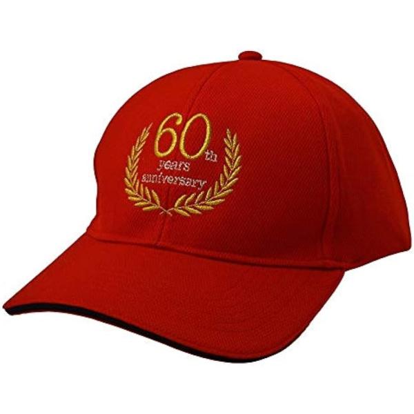 還暦祝い 帽子 キャップ 誕生日 ぼうし ギフト 記念品 男性 還暦プレゼント レッド 60歳 スーパーsale セール期間限定 フリー 赤 おしゃれ ゴルフ 父 お祝い