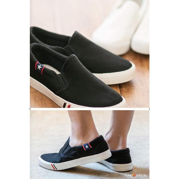 カエナリエ メンズ レディース スリッポン デッキシューズ 黒 白 キャンバス 正規逆輸入品 Cm カジュアル 2e ホワイト 23 0 スニーカー