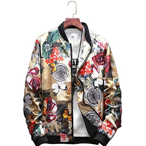 アスペルシオ フラワー デザイン スカジャン 長袖 メンズ ながそで 長そで 袖あり そであり アウター ブルゾン