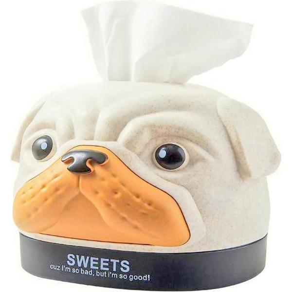 ロールペーパーホルダー パグ 卓上 ティッシュ トイレットペーパー カバー プレゼント ギフト 5 好評 ケース