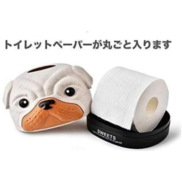 ロールペーパーホルダー パグ 卓上 ティッシュ トイレットペーパー カバー プレゼント ギフト 5 好評 ケース