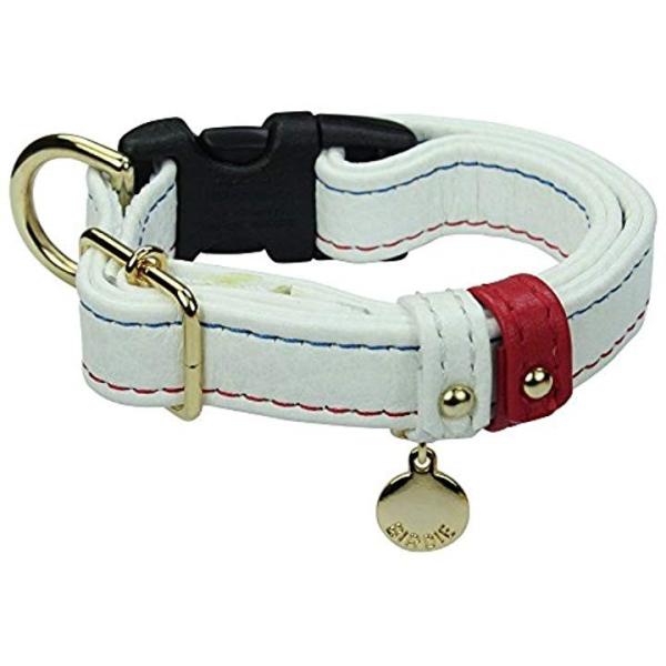 中型犬ワンタッチ本革首輪 ジェントルレザーカラーmサイズ 1 ホワイト M Pindo