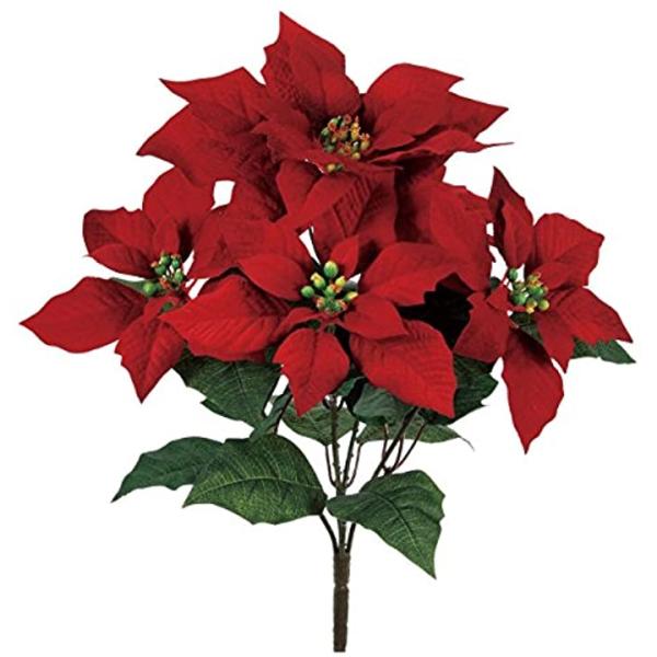 Magiq 上質な 造花 クリスマス リリアポインセチアブッシュ Fx 003 レッド Pindo Com Py